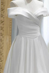 Newinlook Gorgeous Sweetheart White Off-The-Shoulder Evening Dress A-Line With Lace-Up